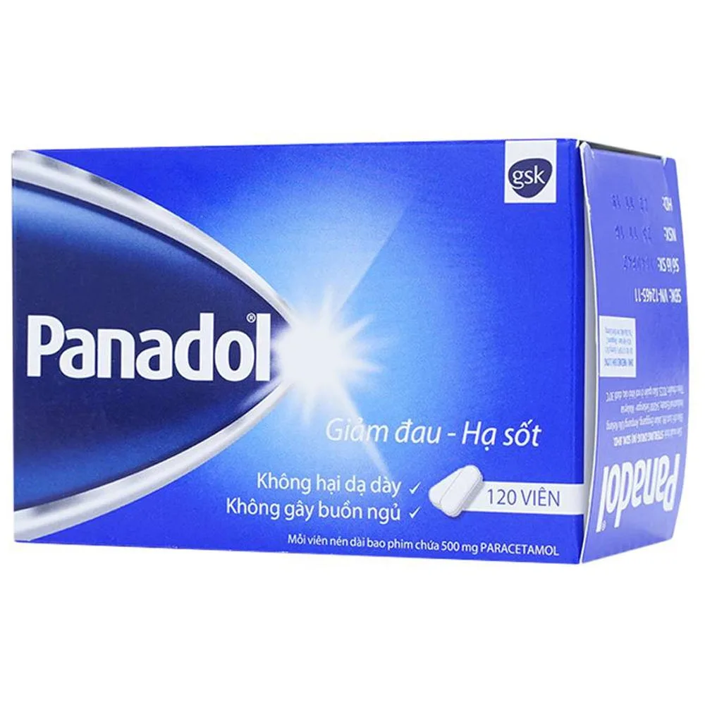 Hình ảnh Viên nén Panadol 500mg GSK giảm đau, hạ sốt, điều trị đau đầu, đau cơ (10 vỉ x 12 viên)