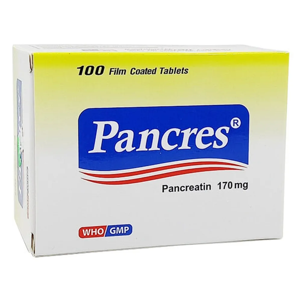 Hình ảnh Viên nén Pancres 170mg điều trị rối loạn tiêu hóa, đầy hơi, chán ăn (10 vỉ x 10 viên)