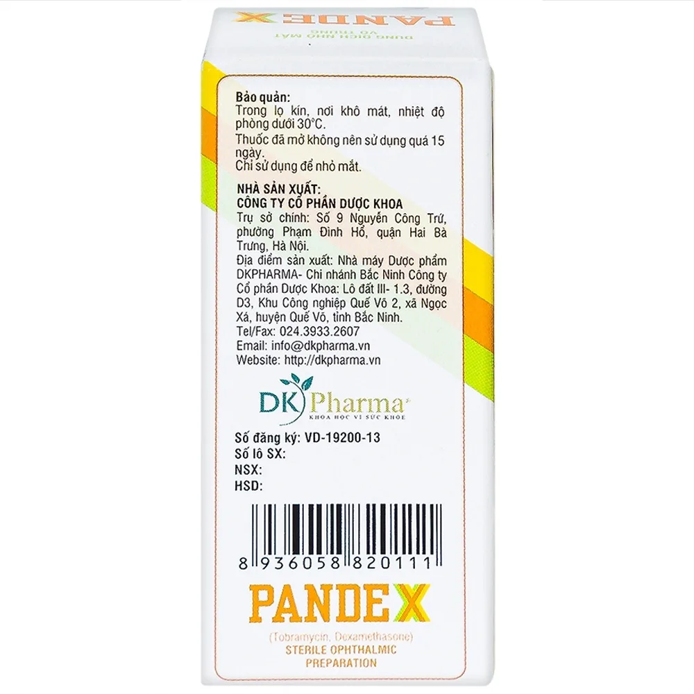Hình ảnh Thuốc nhỏ mắt Pandex DK Pharma điều trị viêm mắt (5ml)