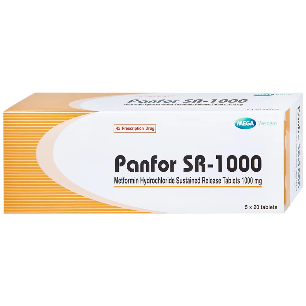 Hình ảnh Viên nén Panfor SR-1000 MEGA We Care điều trị bệnh đái tháo đường típ 2 (5 vỉ x 20 viên)