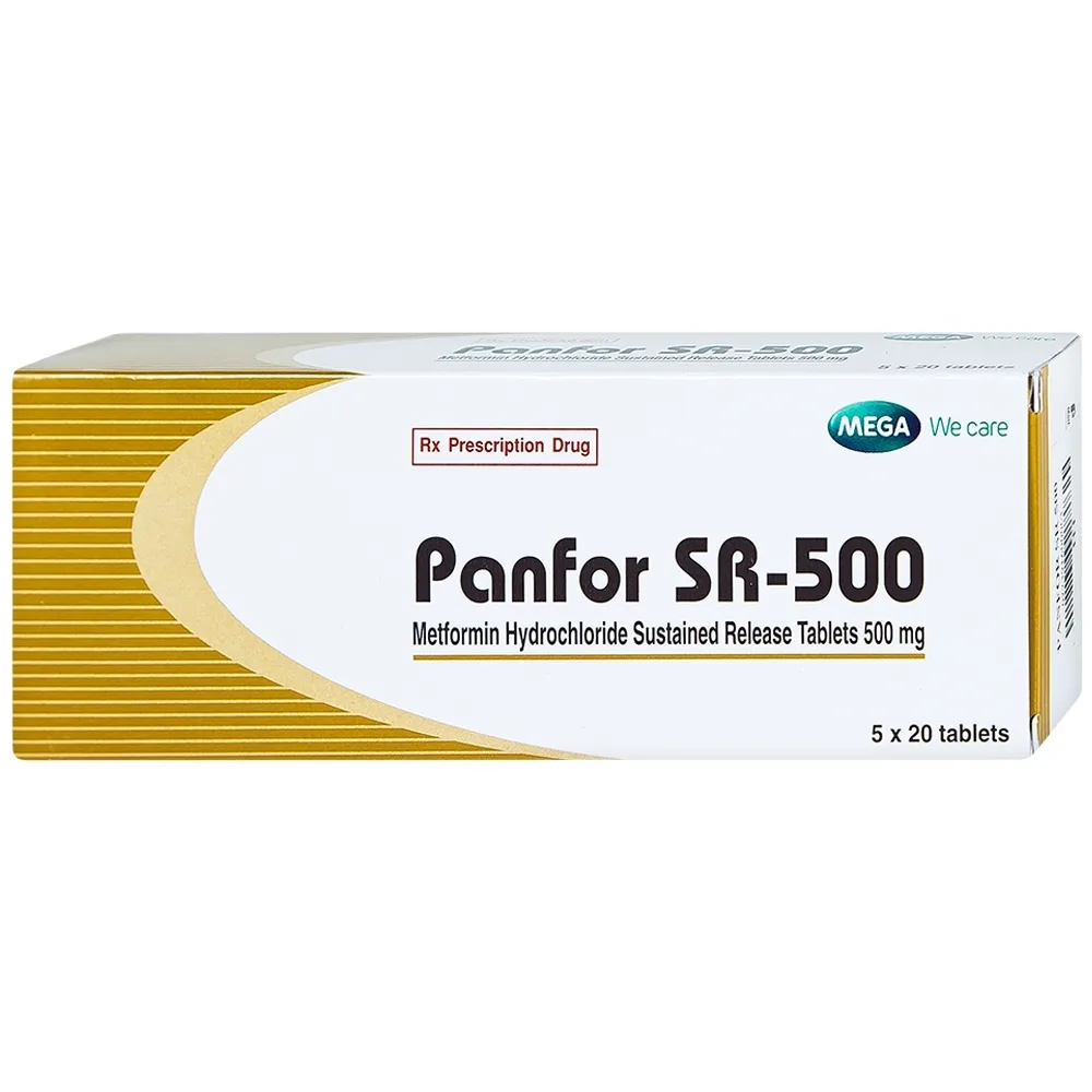 Hình ảnh Viên nén Panfor SR-500 MEGA We Care điều trị bệnh đái tháo đường típ 2 (5 vỉ x 20 viên)