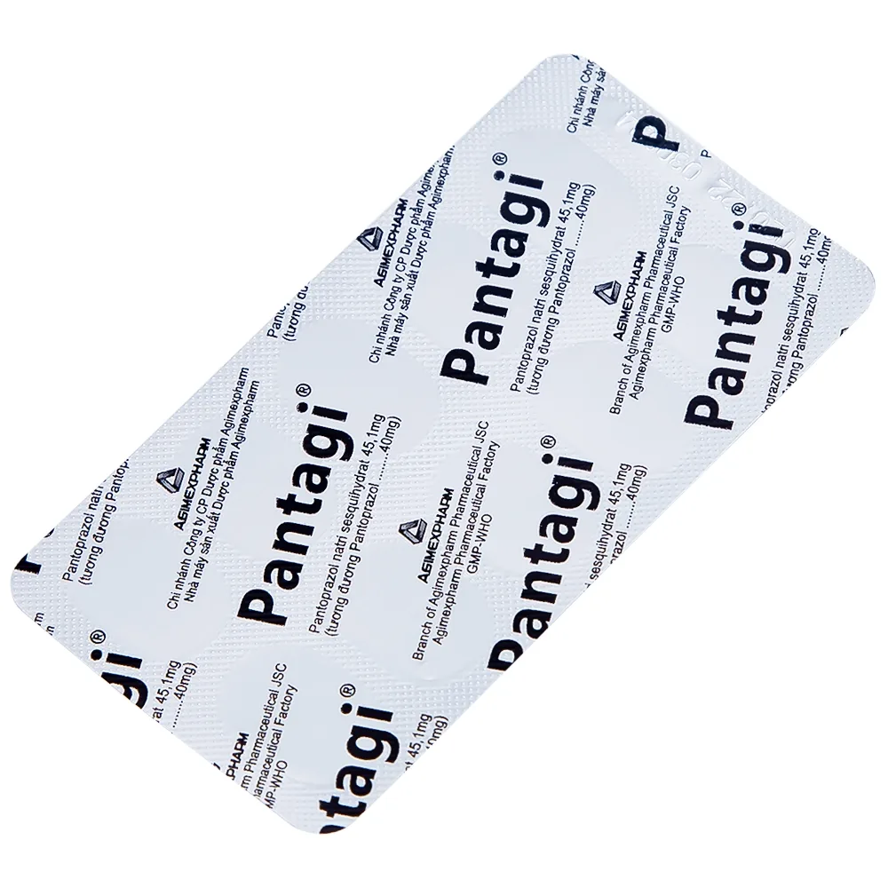 Hình ảnh Viên nén Pantagi 40mg Agimexpharm điều trị loét dạ dày - tá tràng (3 vỉ x 10 viên)