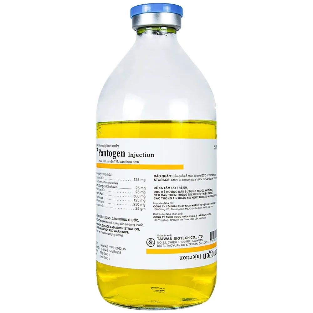 Hình ảnh Dịch truyền Pantogen Taiwan Biotech bổ sung phức hợp vitamin B, C, glucose (20 chai x 250ml)