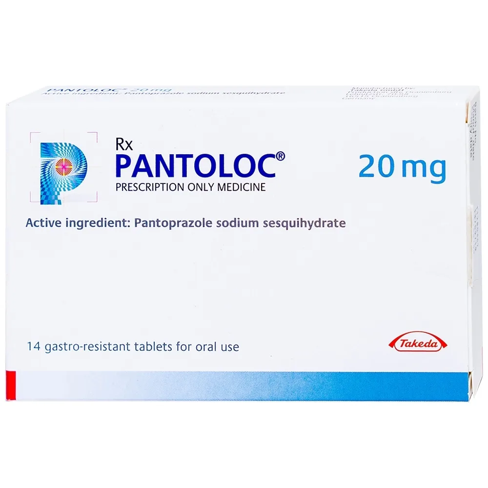 Hình ảnh Viên nén Pantoloc 20mg Takeda điều trị trào ngược dạ dày thực quản (1 vỉ x 14 viên)