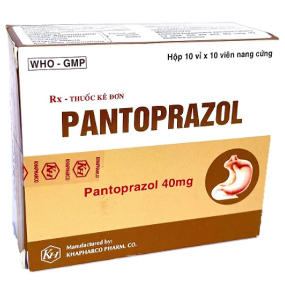 Hình ảnh Thuốc Pantoprazol 40mg Khapharco điều trị trào ngược dạ dày thực quản (100 viên)