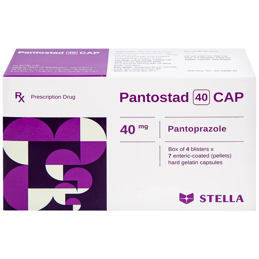 Hình ảnh Thuốc Pantostad 40 CAP Stella điều trị viêm thực quản (4 vỉ x 7 viên)