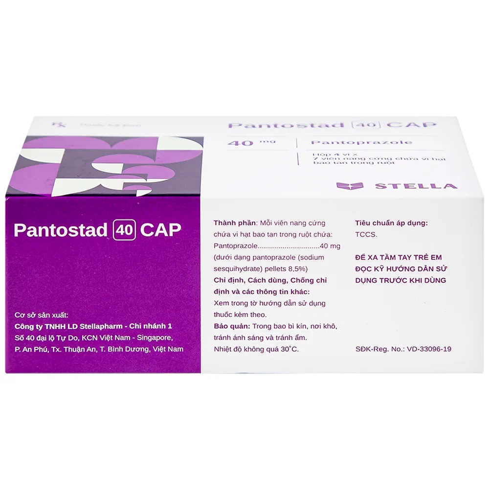 Hình ảnh Thuốc Pantostad 40 CAP Stella điều trị viêm thực quản (4 vỉ x 7 viên)