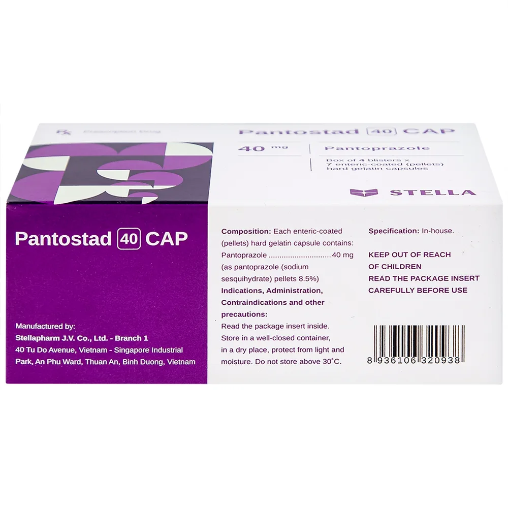 Hình ảnh Thuốc Pantostad 40 CAP Stella điều trị viêm thực quản (4 vỉ x 7 viên)