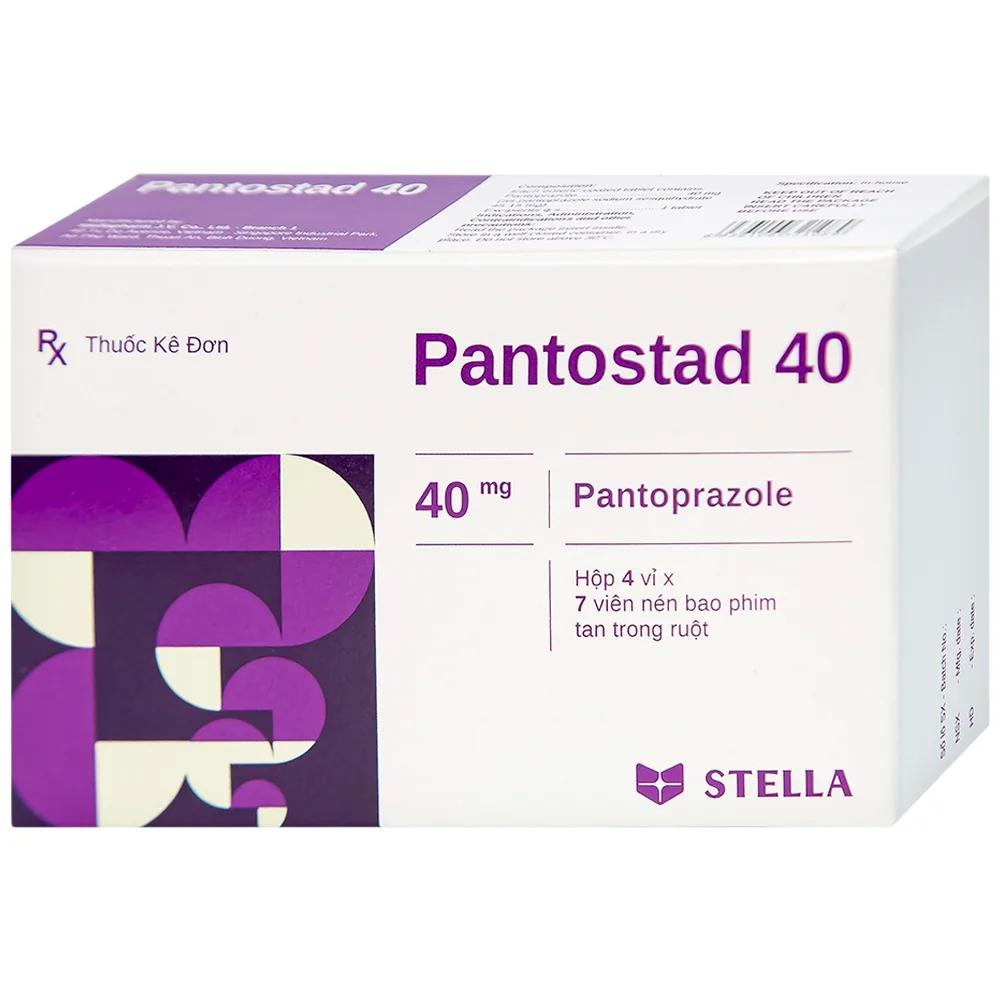 Hình ảnh Viên nén Pantostad 40 Stella điều trị trào ngược dạ dày thực quản (4 vỉ x 7 viên)