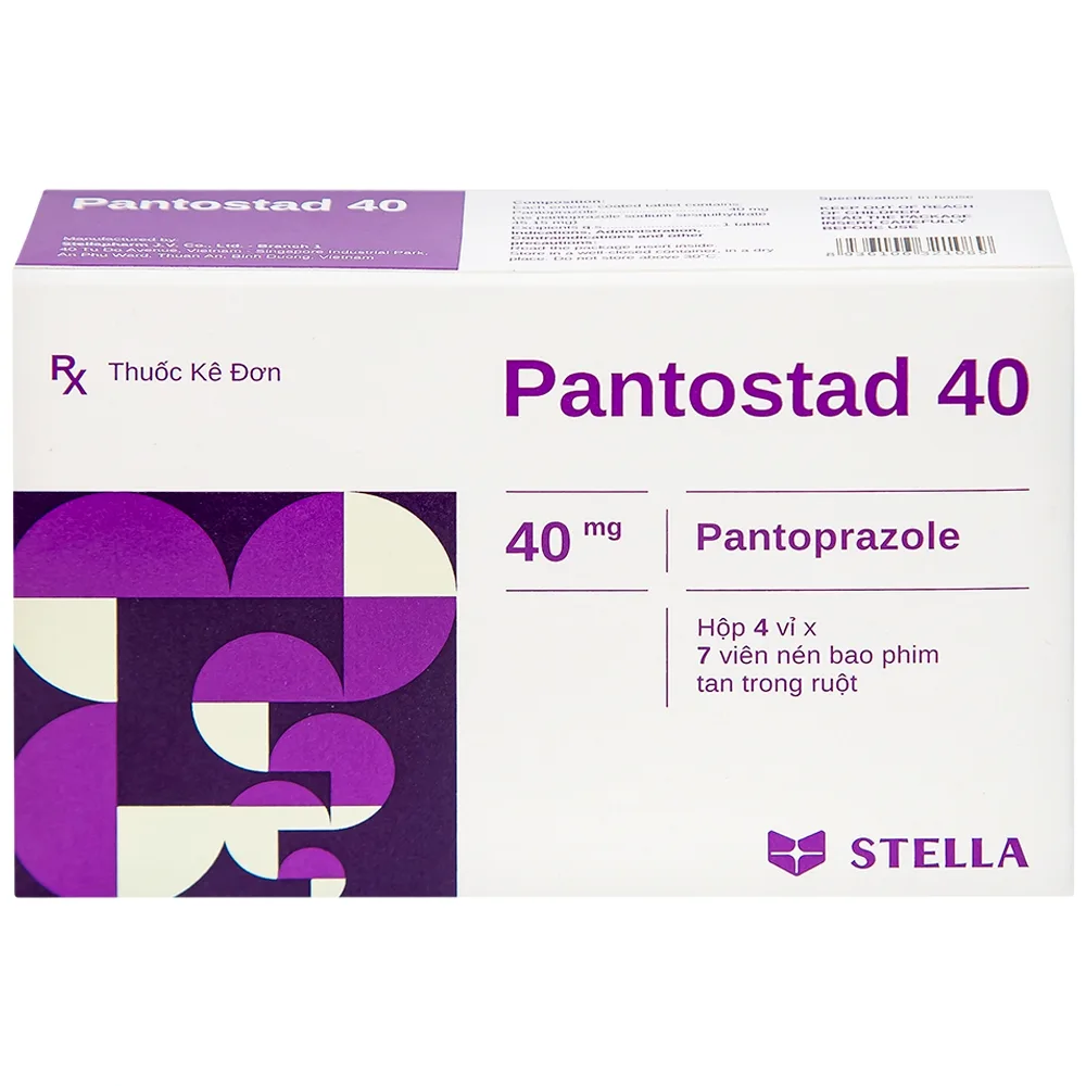 Hình ảnh Viên nén Pantostad 40 Stella điều trị trào ngược dạ dày thực quản (4 vỉ x 7 viên)