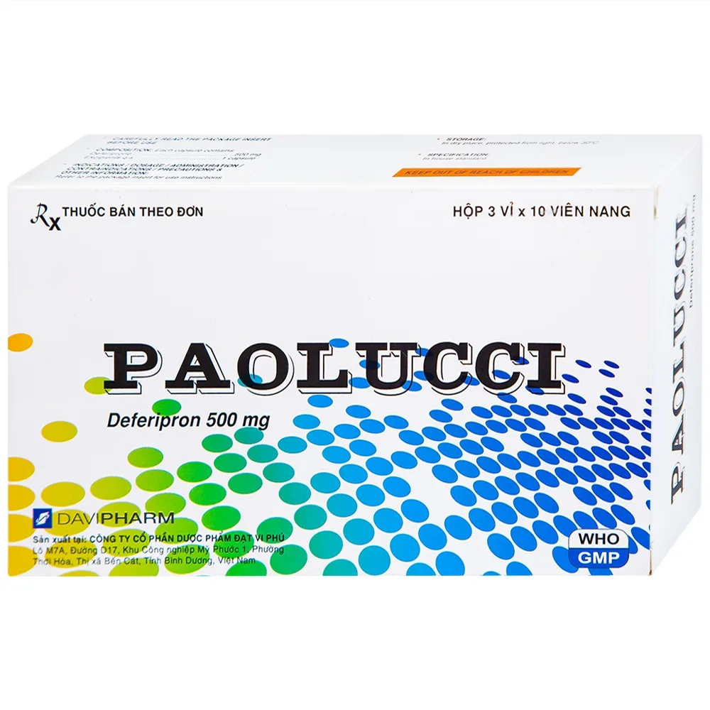 Hình ảnh Thuốc Paolucci DaViPharm điều trị dư thừa sắt trong cơ thể (3 vỉ x 10 viên)