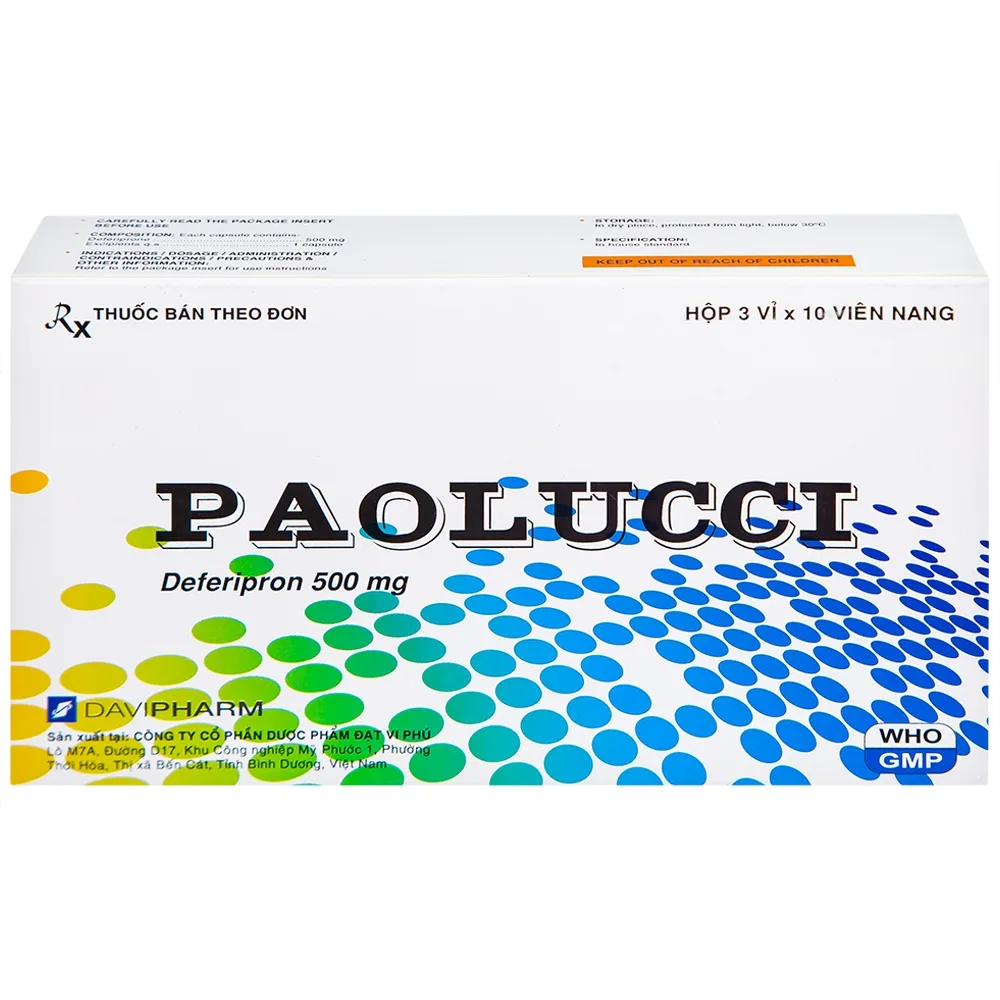 Hình ảnh Thuốc Paolucci DaViPharm điều trị dư thừa sắt trong cơ thể (3 vỉ x 10 viên)
