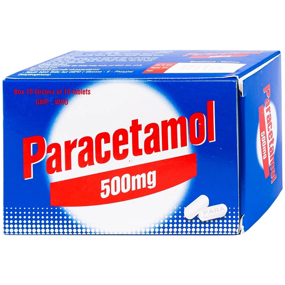 Hình ảnh Thuốc Paracetamol 500mg Quapharco giảm đau nửa đầu, cảm lạnh, cảm cúm, đau họng (10 vỉ x 10 viên)