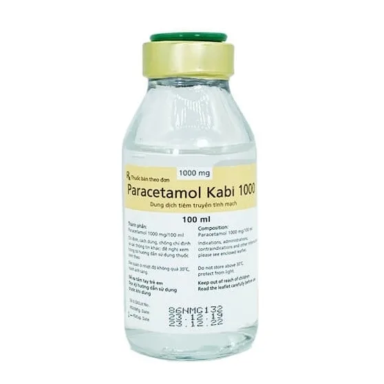 Hình ảnh Dịch truyền Paracetamol Kabi 1000mg Fresenius Kabi điều trị ngắn hạn đau vừa và sốt (48 chai x 100ml)