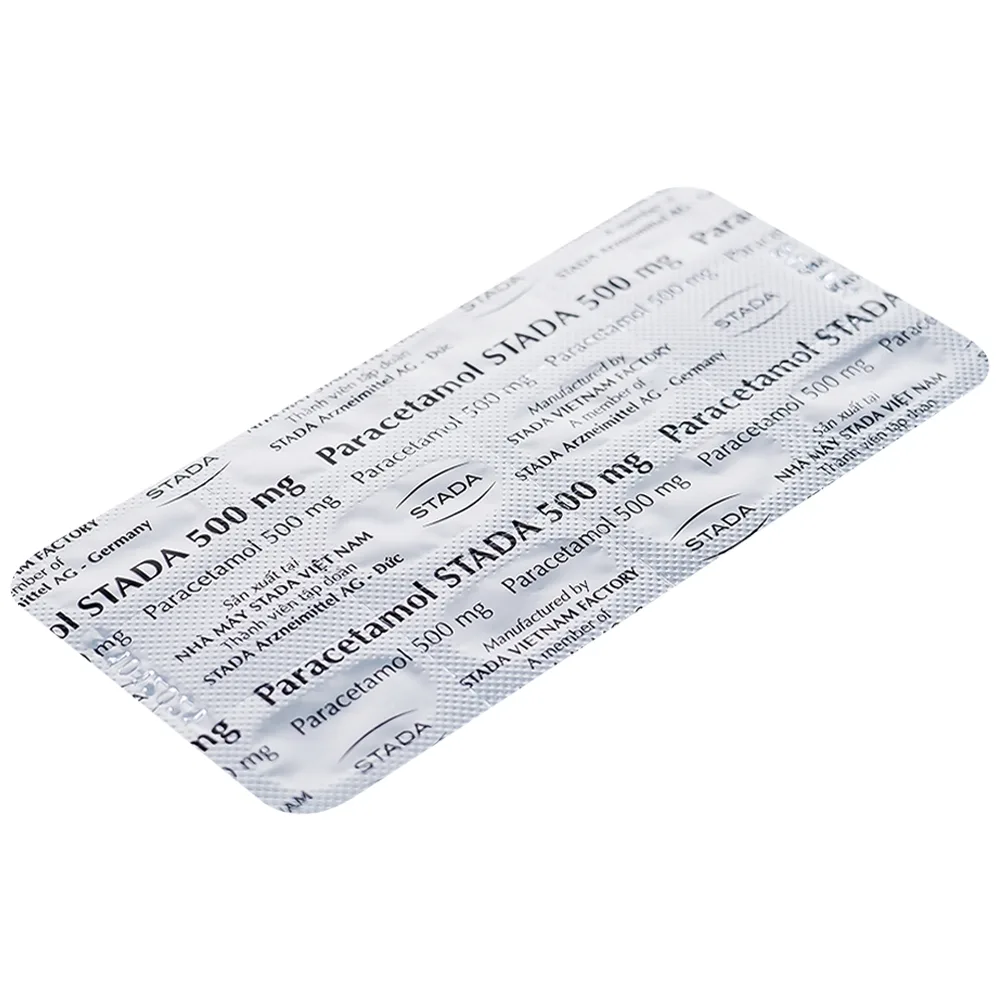 Hình ảnh Viên nén Paracetamol Stada 500mg điều trị các cơn đau đầu, đau thần kinh, đau răng (10 vỉ x 10 viên)