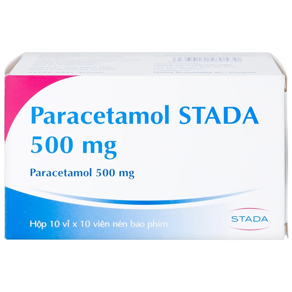 Hình ảnh Viên nén Paracetamol Stada 500mg điều trị các cơn đau đầu, đau thần kinh, đau răng (10 vỉ x 10 viên)