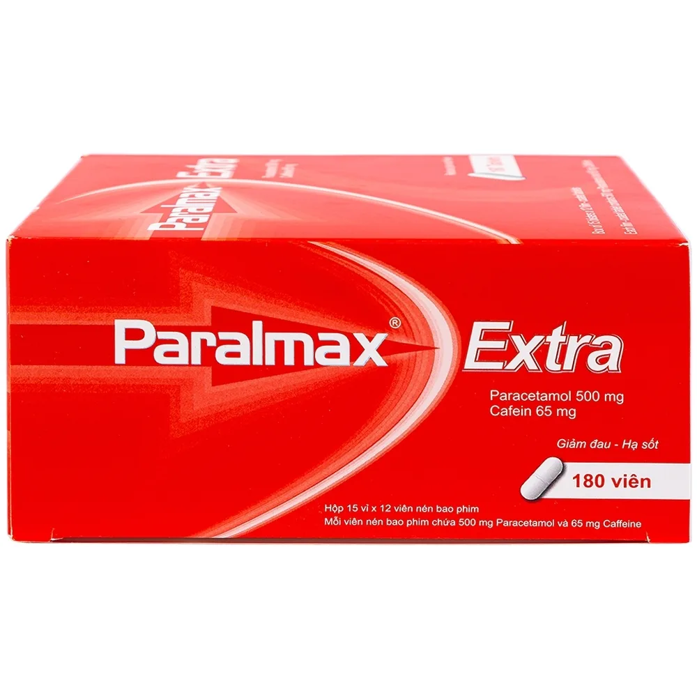 Hình ảnh Viên nén Paralmax Extra 500mg/65mg Boston giảm đau nhẹ đến trung bình và hạ sốt  (15 vỉ x 12 viên)