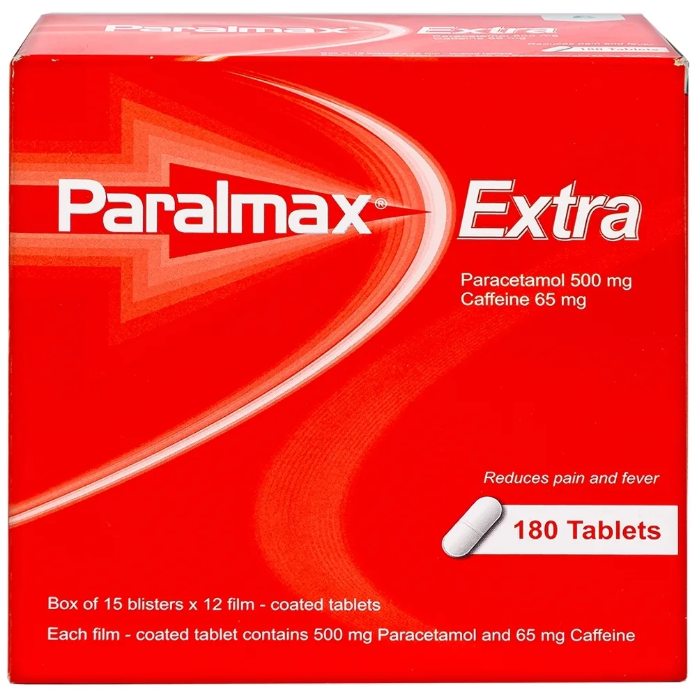 Hình ảnh Viên nén Paralmax Extra 500mg/65mg Boston giảm đau nhẹ đến trung bình và hạ sốt  (15 vỉ x 12 viên)