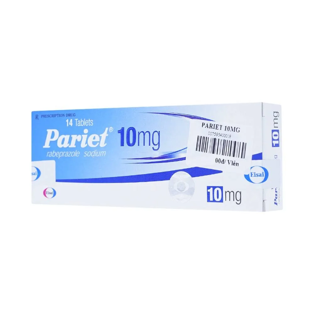 Hình ảnh Thuốc ức chế bơm Proton Pariet 10mg Eisai điều trị loét dạ dày, tá tràng (1 vỉ x 14 viên) 