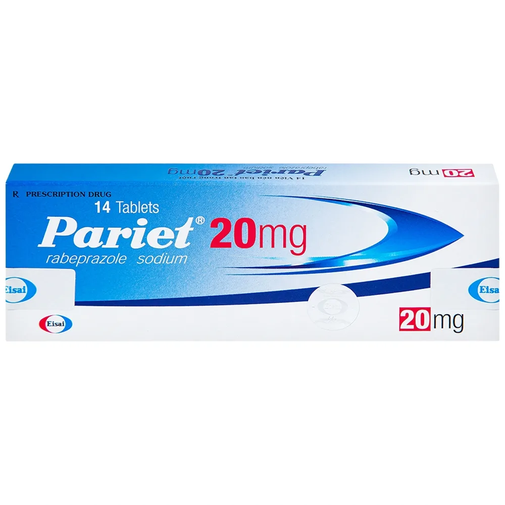 Hình ảnh Thuốc ức chế bơm Proton Pariet 20mg Eisai điều trị loét dạ dày, tá tràng (1 vỉ x 14 viên) 