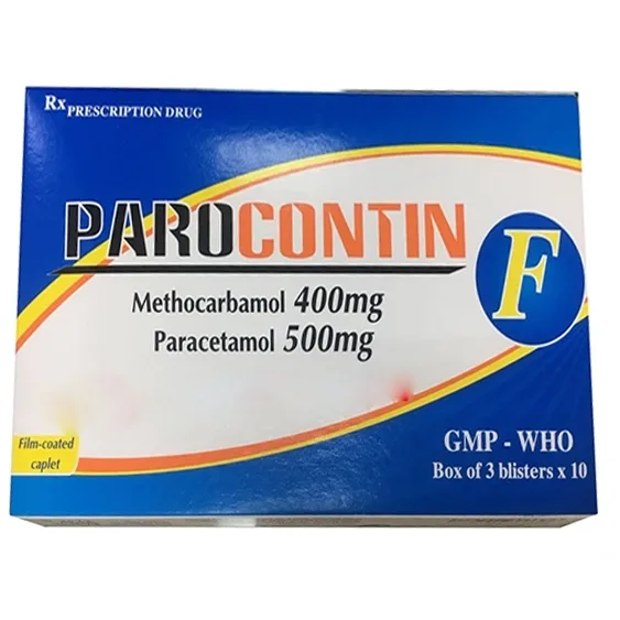 Hình ảnh Viên nén Parocontin F Tipharco giảm đau co thắt cơ xương (3 vỉ x 10 viên)