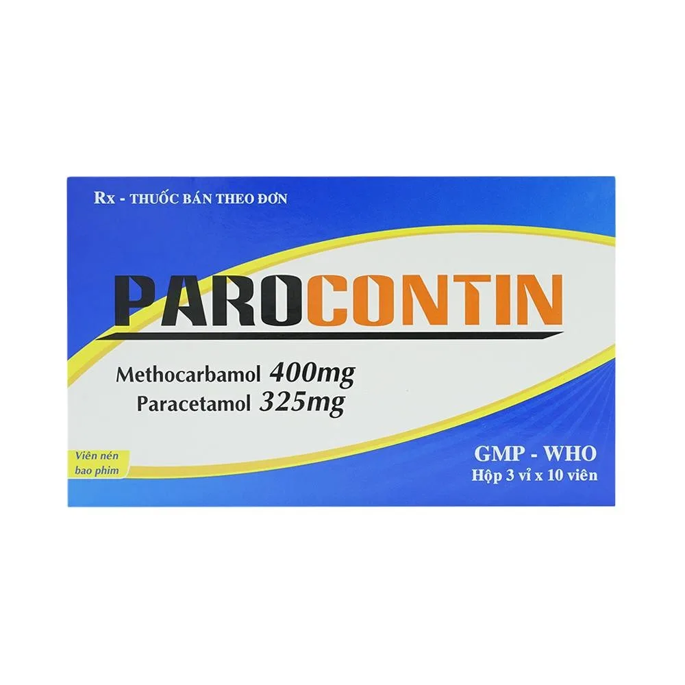 Hình ảnh Viên nén Parocontin Tipharco giảm đau co thắt cơ xương, đau căng cơ, bong gân (3 vỉ x 10 viên)