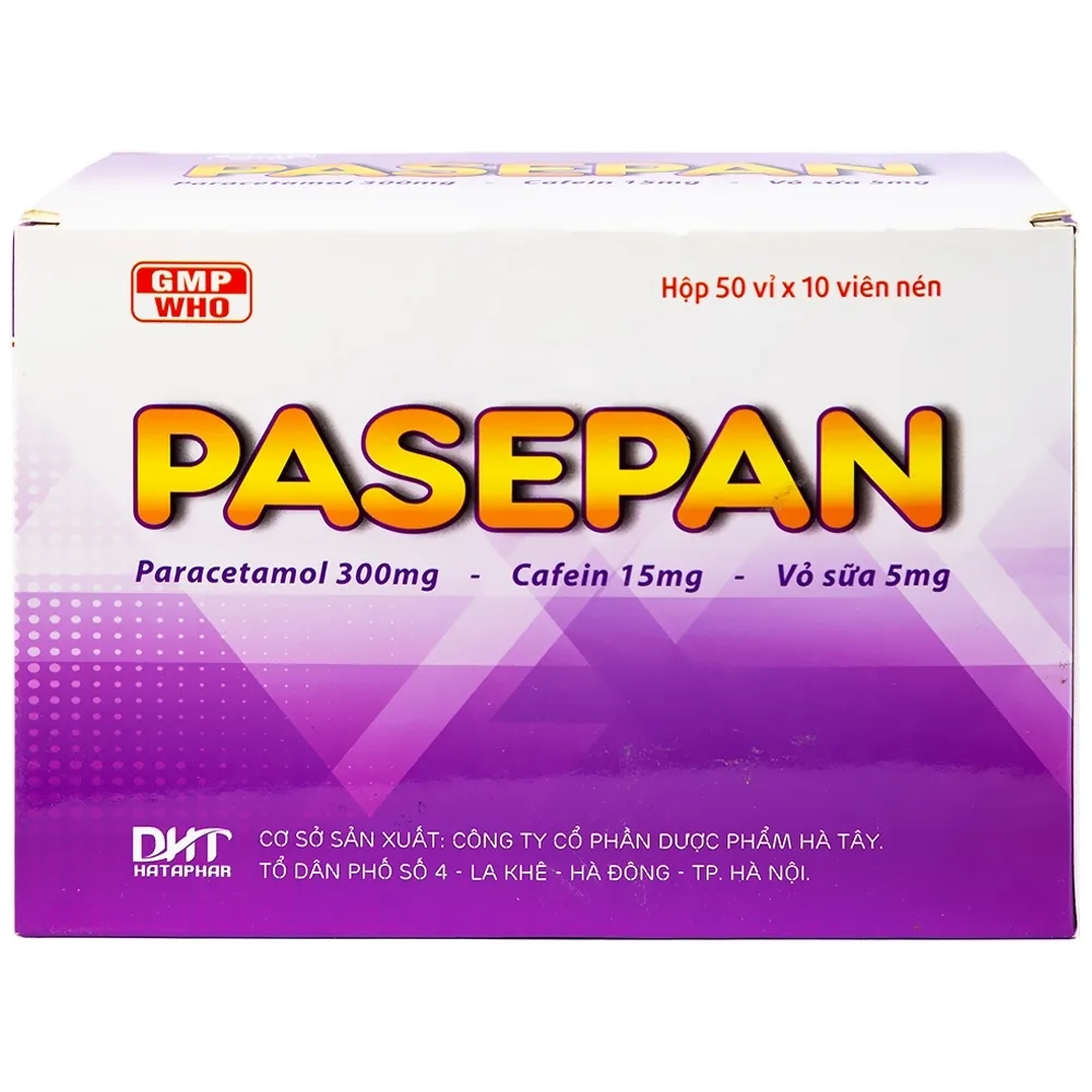 Hình ảnh Viên nén Pasepan Hataphar hạ sốt, giảm đau, điều trị cảm lạnh, cảm cúm, nhức đầu (50 vỉ x 10 viên)