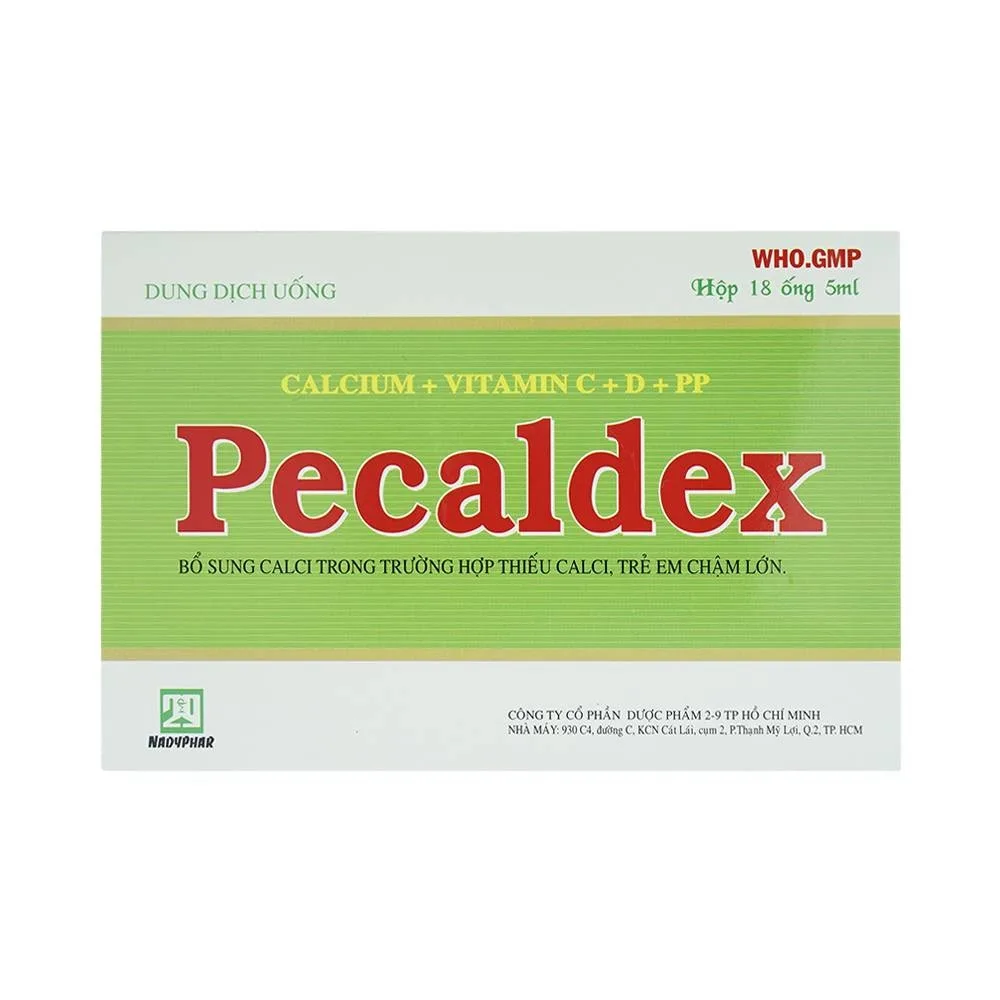 Hình ảnh Dung dịch uống Pecaldex Nadyphar bổ sung canxi cho trẻ em chậm lớn (18 ống)