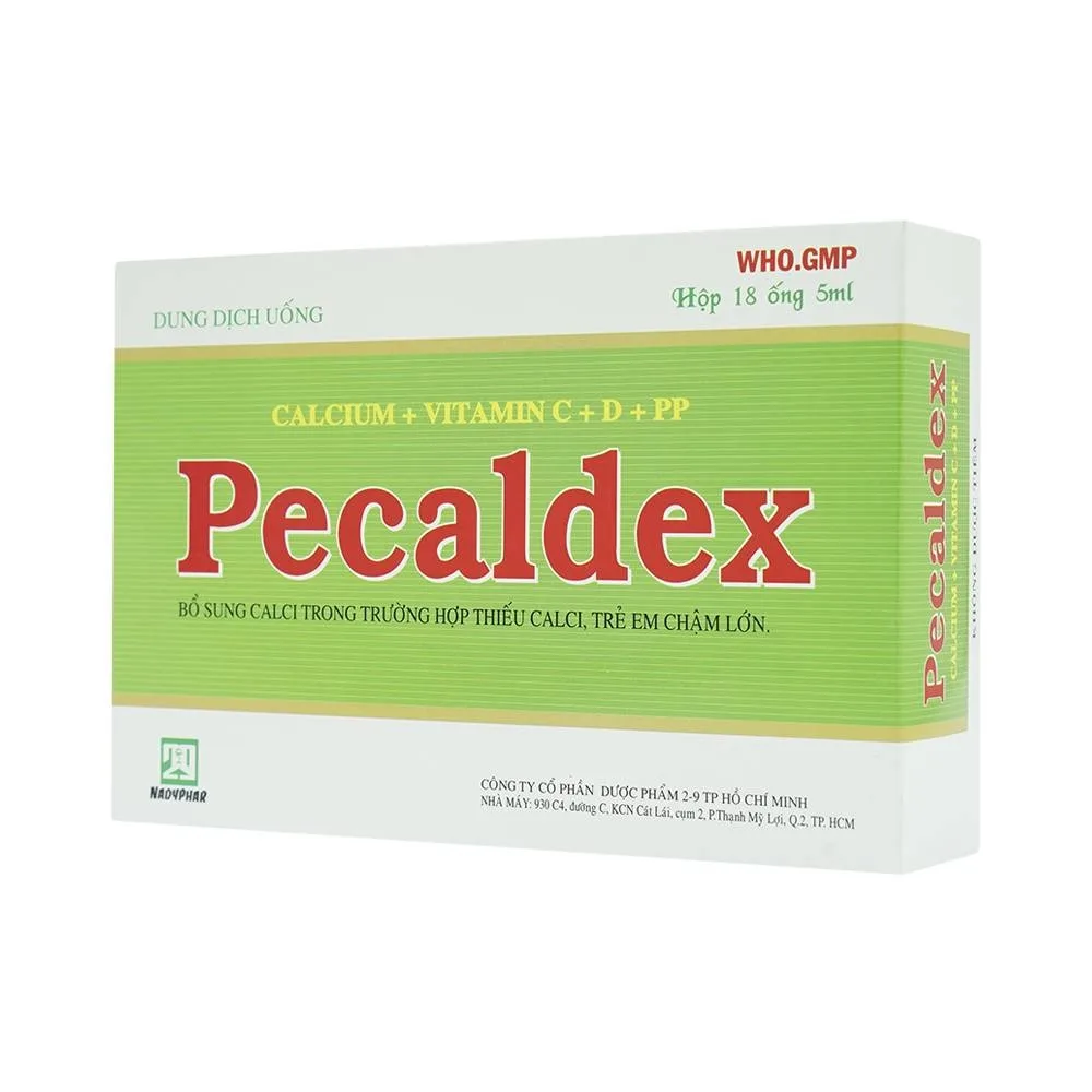 Hình ảnh Dung dịch uống Pecaldex Nadyphar bổ sung canxi cho trẻ em chậm lớn (18 ống)
