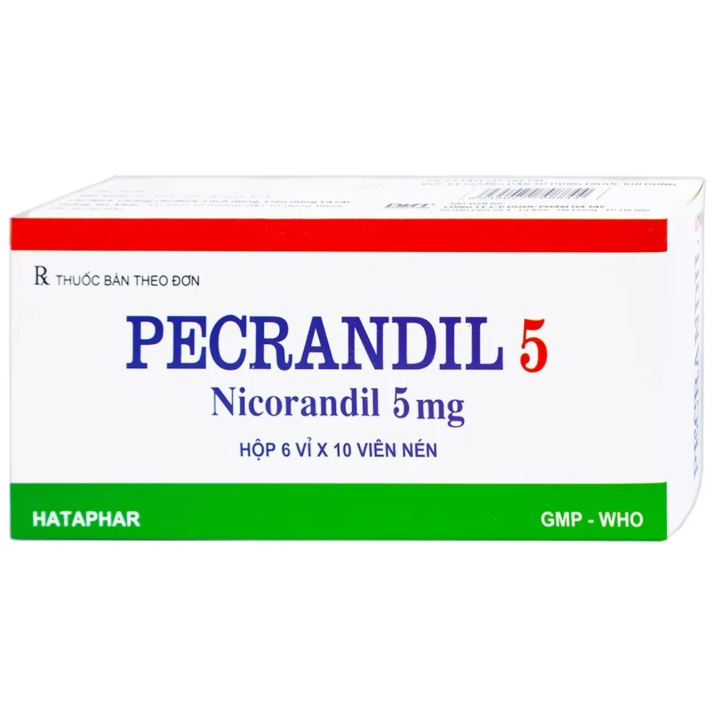 Hình ảnh Viên nén Pecrandil 5 Hataphar ngăn ngừa và điều trị lâu dài đau thắt ngực (6 vỉ x 10 viên)