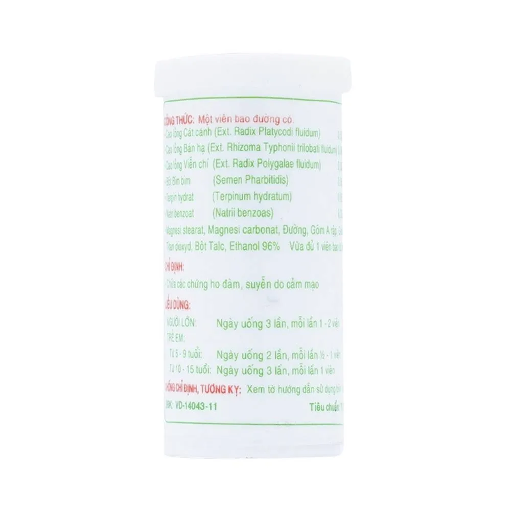 Hình ảnh Viên nén Pectol Sagopha điều trị các chứng ho đàm, suyễn do cảm mạo (30 viên)