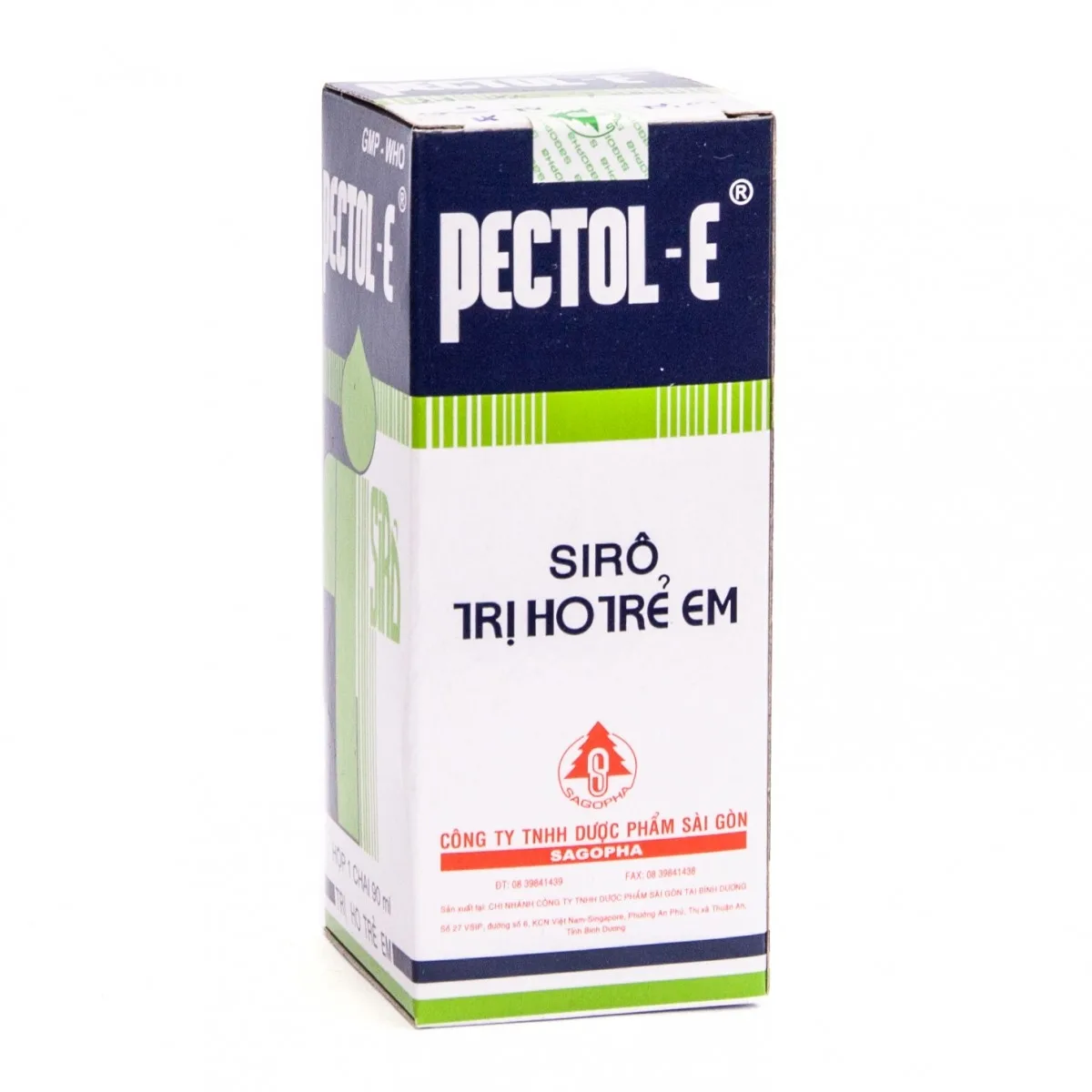 Hình ảnh Siro trị ho trẻ em Pectol-E Sagopha điều trị ho, viêm phế quản, suyễn, cảm, sổ mũi (90ml)