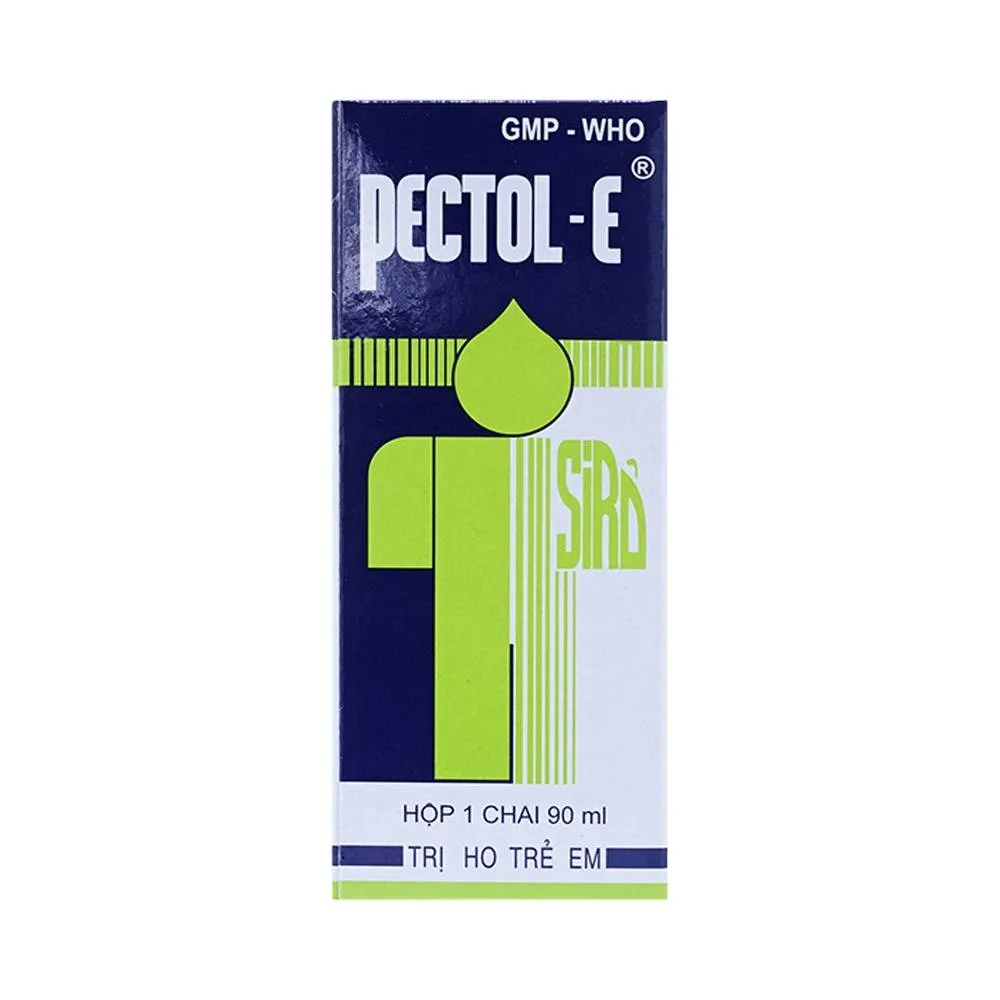 Hình ảnh Siro trị ho trẻ em Pectol-E Sagopha điều trị ho, viêm phế quản, suyễn, cảm, sổ mũi (90ml)