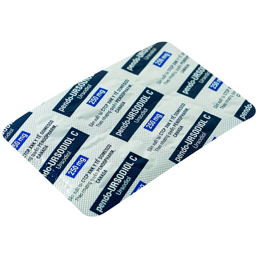 Hình ảnh Viên nén pendo-Ursodiol C 250mg Domesco điều trị xơ gan mật nguyên phát (3 vỉ x 10 viên)