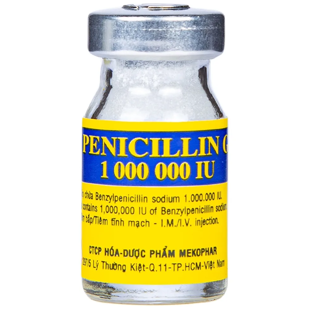 Hình ảnh Bột pha tiêm Penicillin G 1 000 000 IU Mekophar điều trị các chứng nhiễm khuẩn (50 lọ)