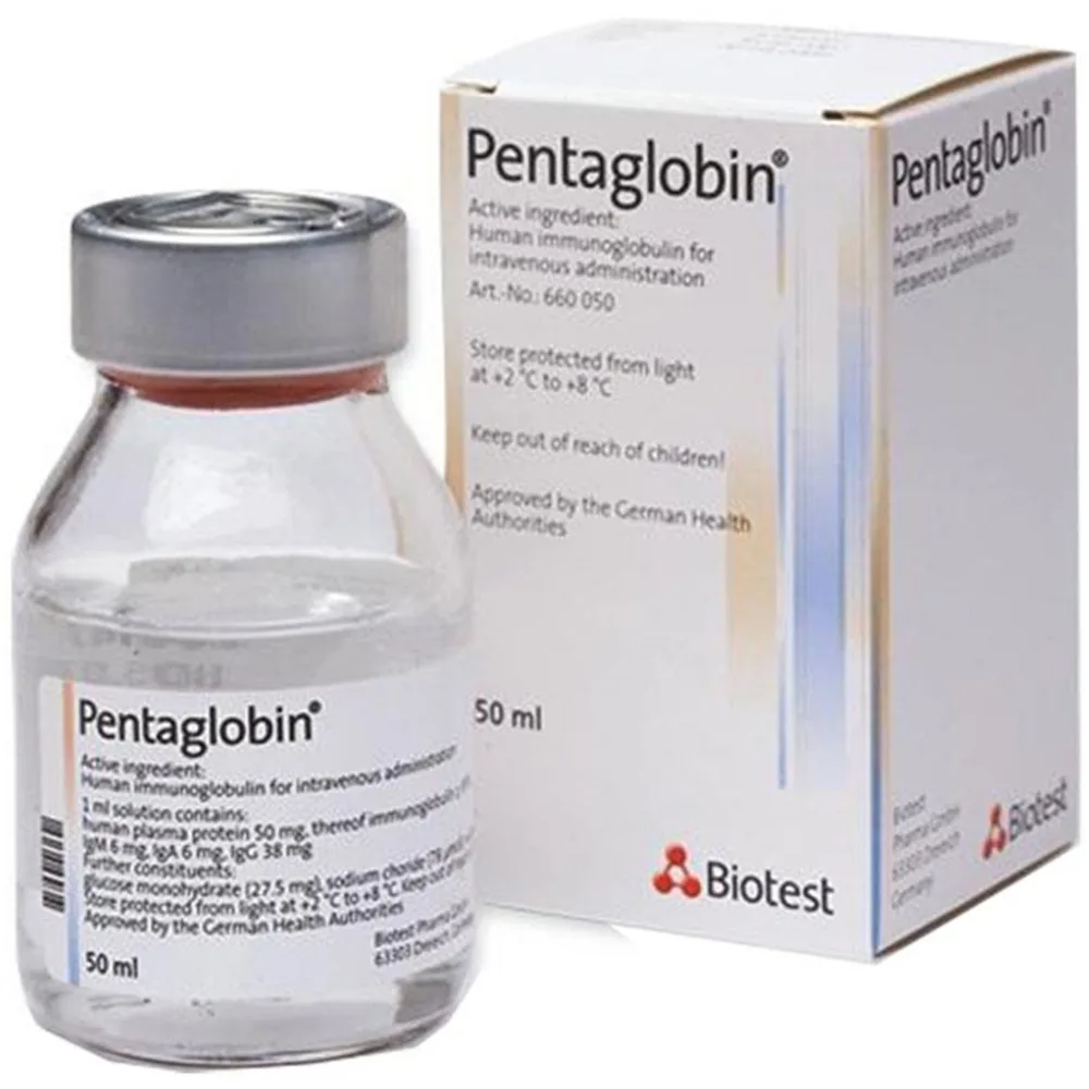 Hình ảnh Thuốc Pentaglobin Biotest điều trị bổ trợ trong nhiễm khuẩn nặng, bổ sung glubin miễn dịch cho cơ thể (50ml)