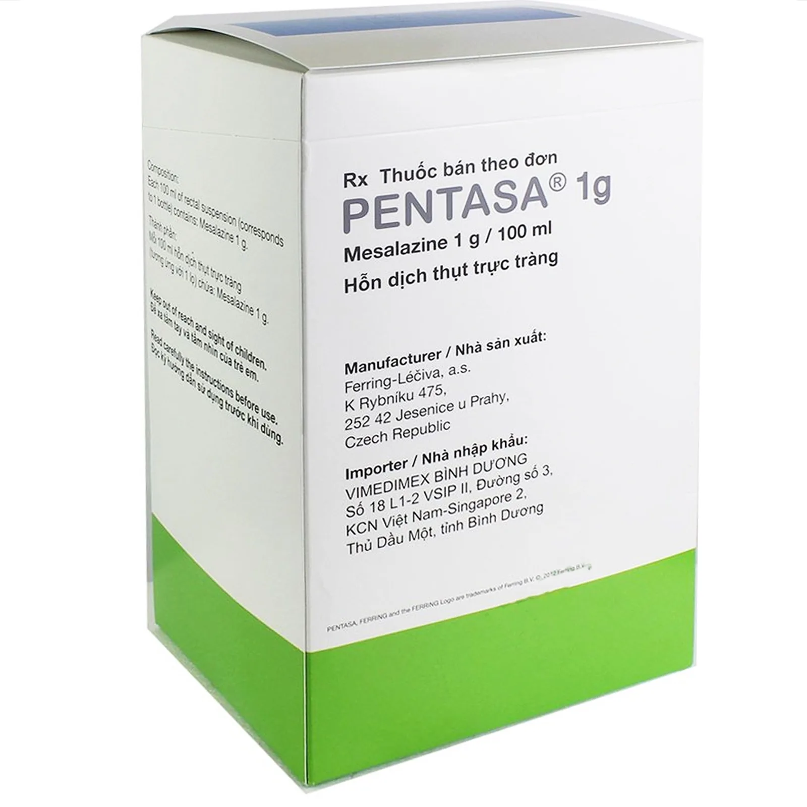 Hình ảnh Thuốc Pentasa 1g Ferring điều trị bệnh viêm loét đại tràng (7 lọ x 100 ml)