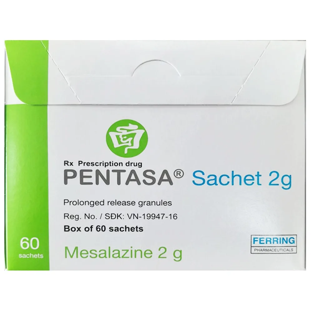 Hình ảnh Cốm Pentasa Sachet 2g Ferring điều trị viêm loét đại tràng, bệnh Crohn (60 gói)