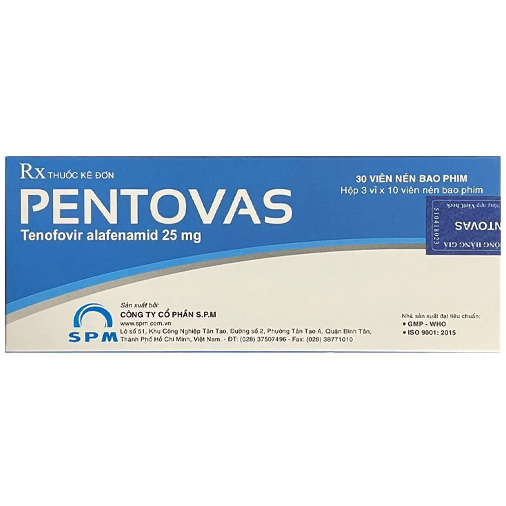 Hình ảnh Thuốc Pentovas S.P.M điều trị viêm gan siêu vi B mãn tính (3 vỉ x 10 viên)