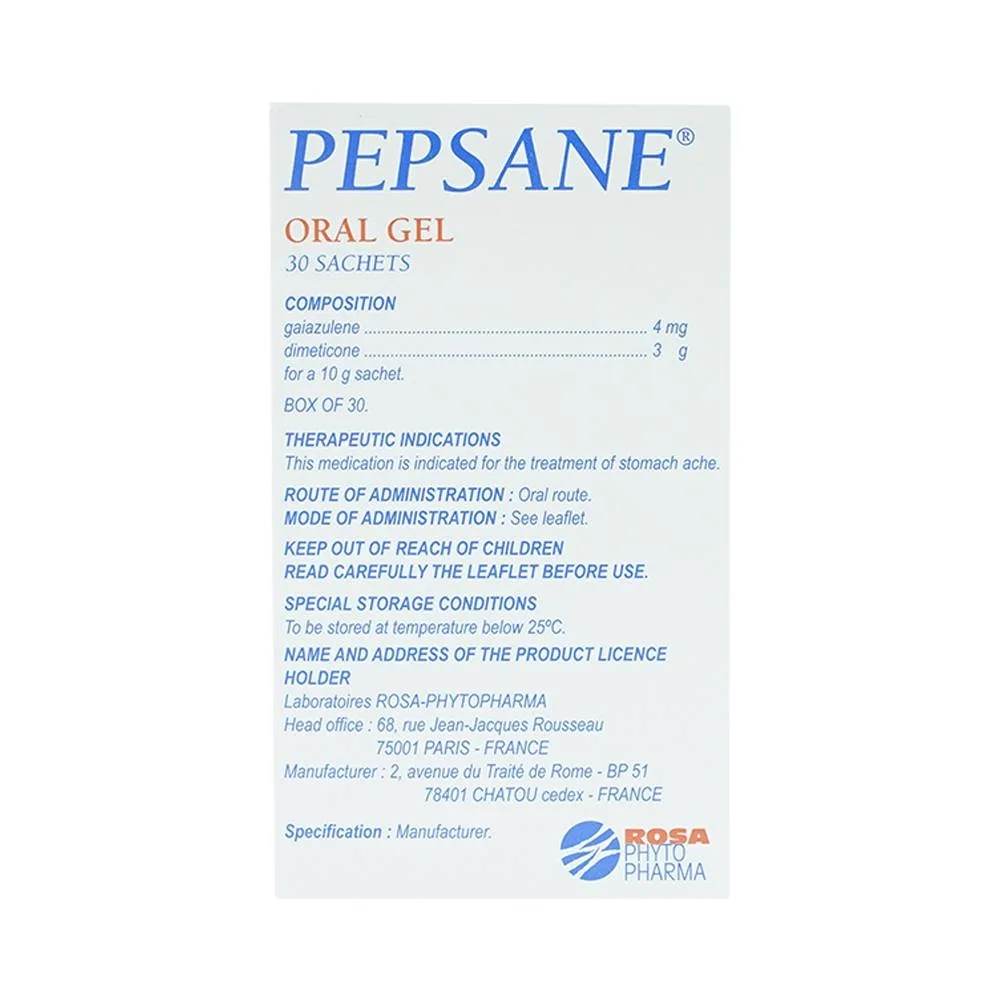 Hình ảnh Gel uống Pepsane Rosa Phyto Pharma điều trị triệu chứng đau dạ dày (30 gói)