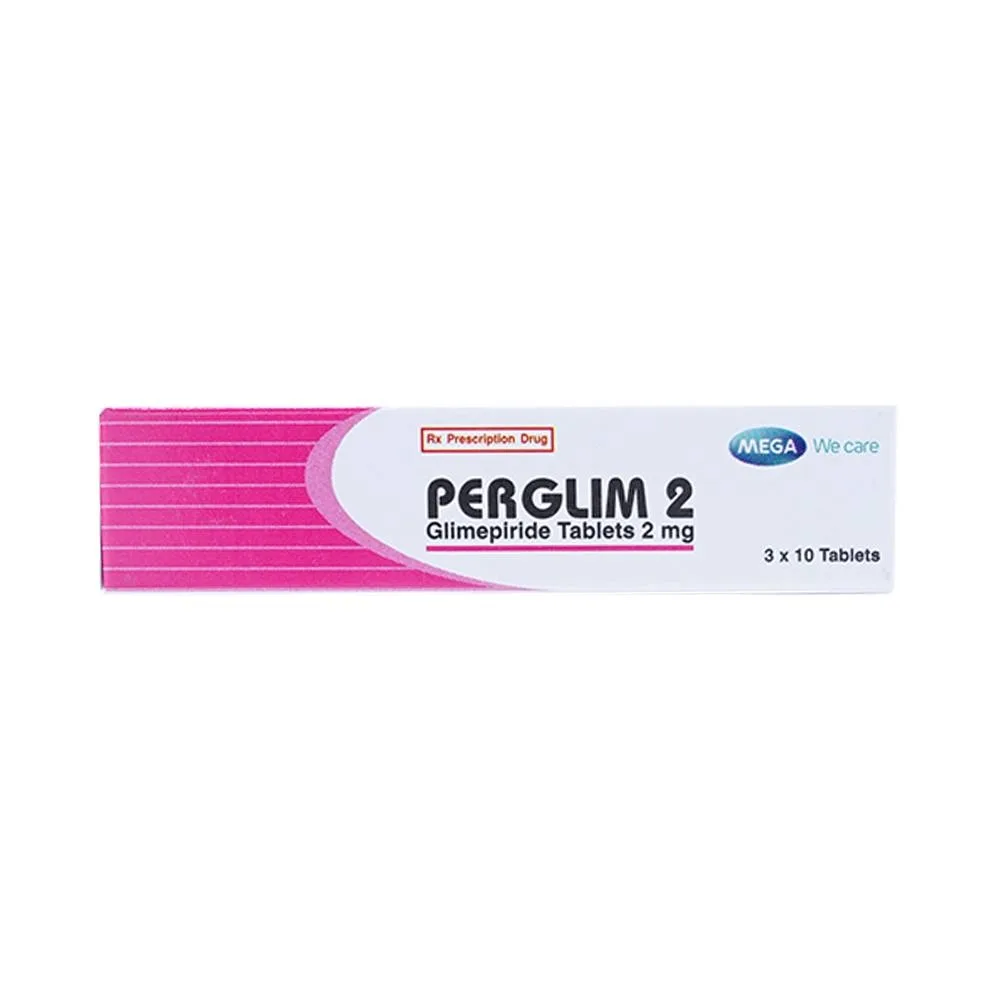 Hình ảnh Viên nén Perglim 2 MEGA We care điều trị đái tháo đường típ 2 (3 vỉ x 10 viên)