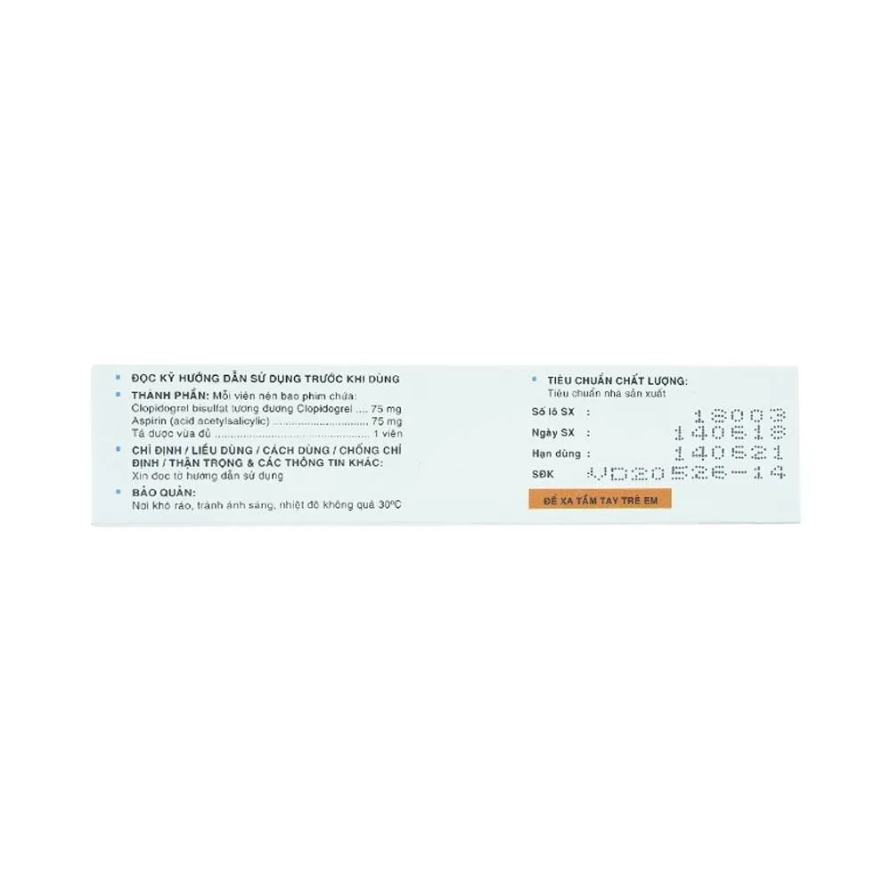 Hình ảnh Viên nén Pfertzel 75mg/75mg DaViPharm dự phòng nghẽn mạch huyết khối, điều trị nhồi máu cơ tim (3 vỉ x 10 viên)