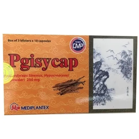 Hình ảnh Thuốc Pgisycap 250mg Mediplantex bổ phế, ích thận, cầm máu, trừ đờm (3 vỉ x 10 viên)