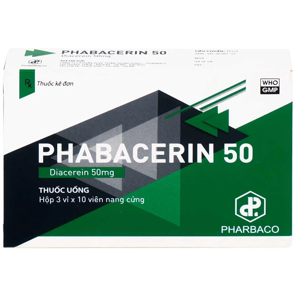 Hình ảnh Thuốc uống Phabacerin 50 Pharbaco điều trị thoái hóa khớp (3 vỉ x 10 viên)