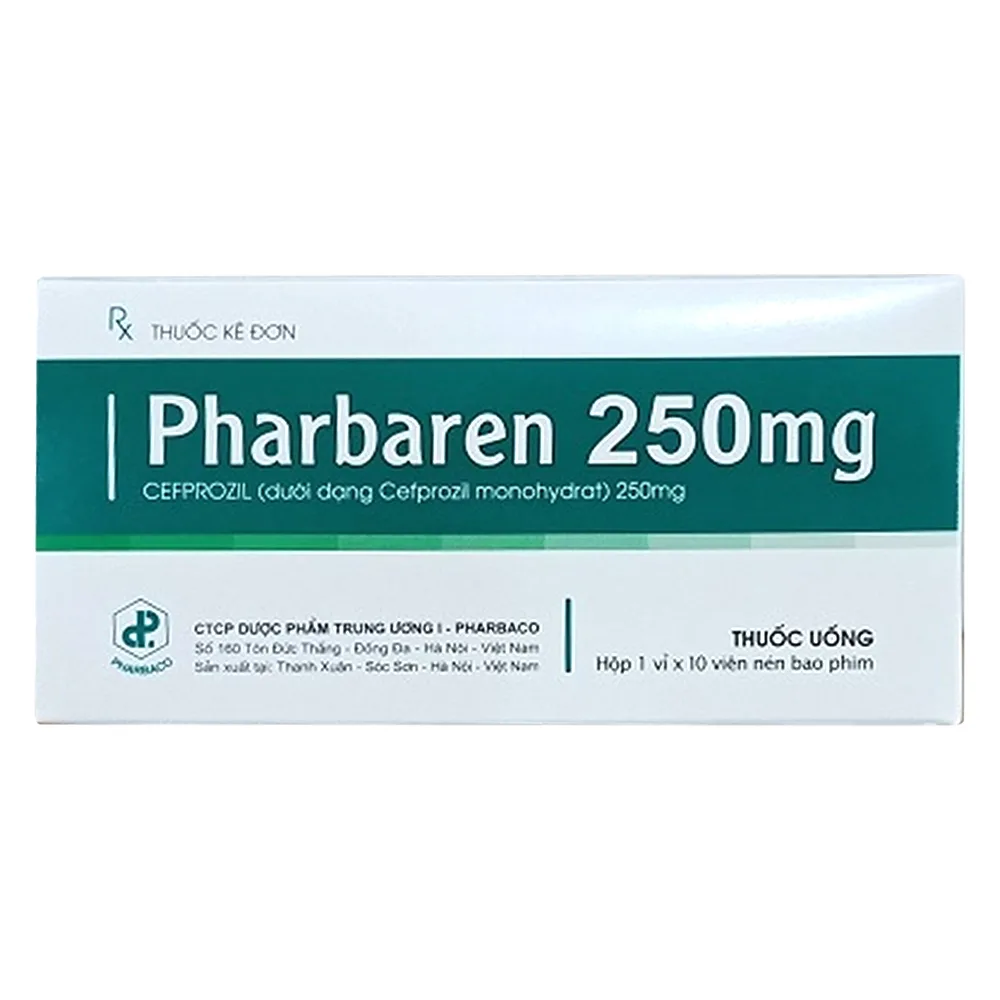 Hình ảnh Thuốc Pharbaren 250mg Pharbaco điều trị nhiễm trùng nhẹ tới trung bình do các chủng vi khuẩn (1 vỉ x 10 viên)