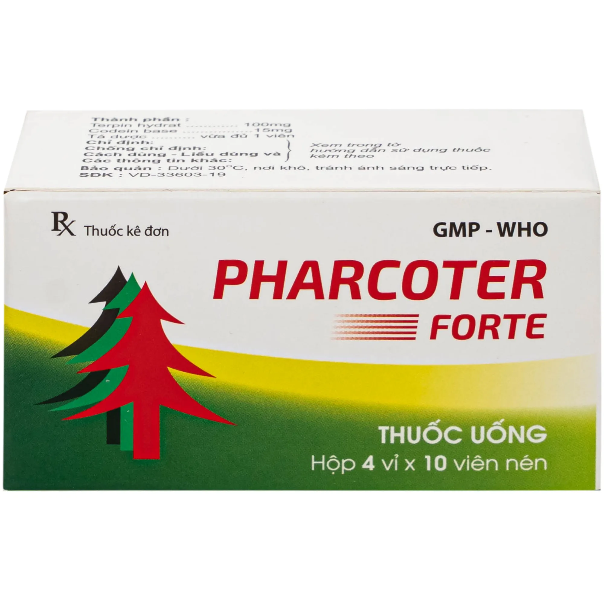 Hình ảnh Thuốc Pharcoter Forte  Điều Trị Ho, Long Đờm  (4 Vỉ X 10 Viên)