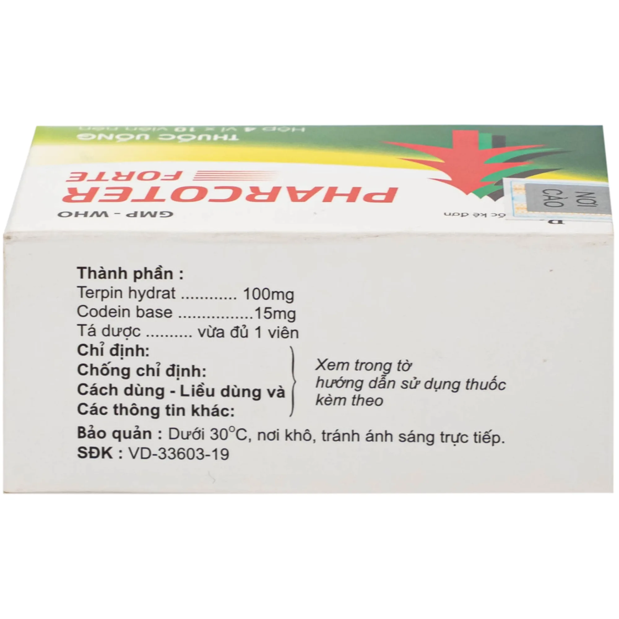 Hình ảnh Thuốc Pharcoter Forte  Điều Trị Ho, Long Đờm  (4 Vỉ X 10 Viên)