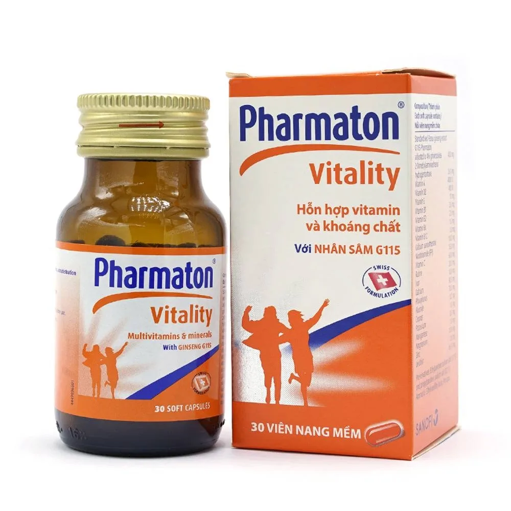 Hình ảnh Viên nang mềm Pharmaton Vitality Sanofi bổ sung vitamin và khoáng chất dùng trong kiệt sức, mệt mỏi (30 viên)