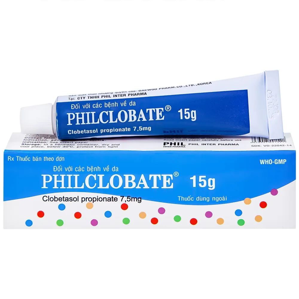 Hình ảnh Kem bôi da PhilClobate Phil Inter Pharma điều trị viêm da, chàm, chàm dị ứng (15g)