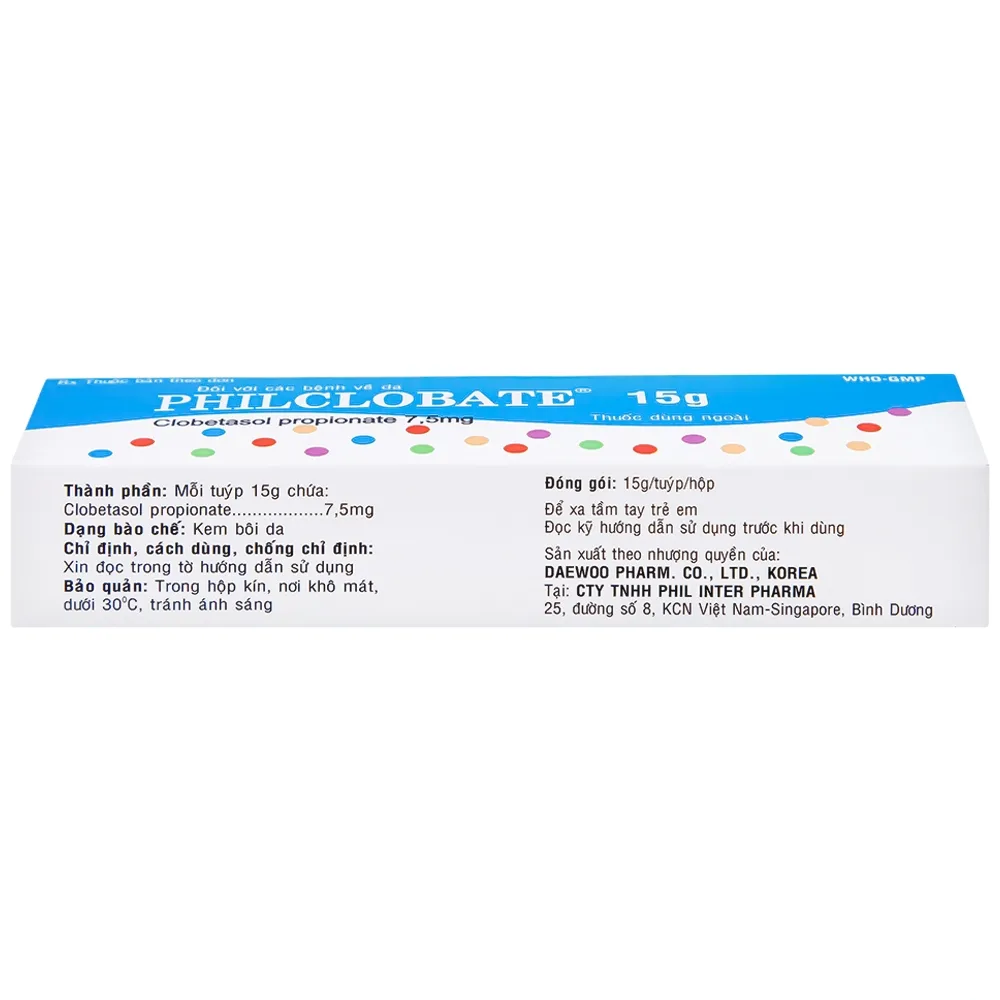 Hình ảnh Kem bôi da PhilClobate Phil Inter Pharma điều trị viêm da, chàm, chàm dị ứng (15g)